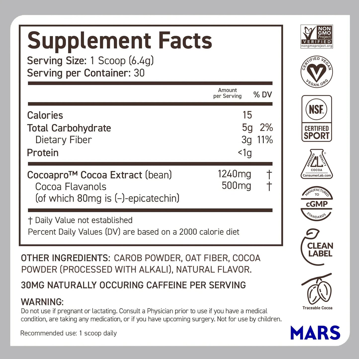 CocoaVia™ 500mg Cocoa Flavanols Powder