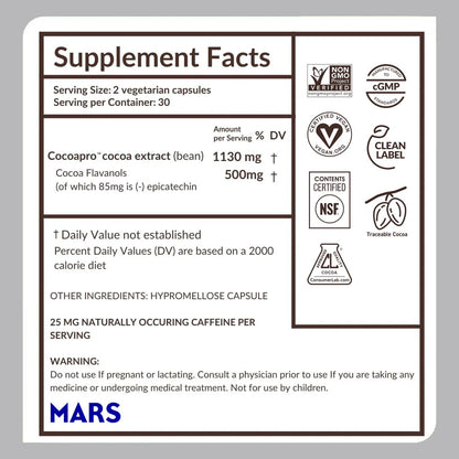CocoaVia™ 500mg Cocoa Flavanols Capsules
